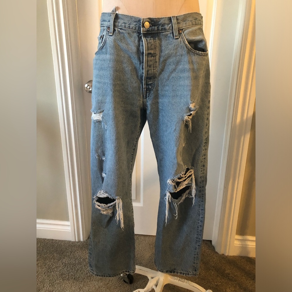 Levi’s 501 Blue Distressed Jeans